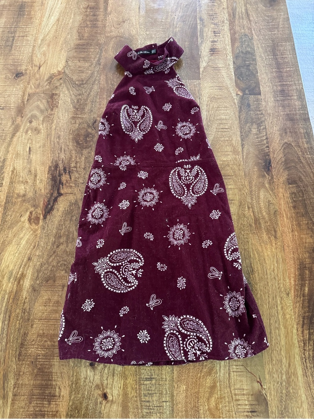 For Love and Lemons Burgundy Bandana Print Dress